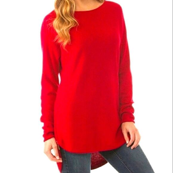 Michael Kors Orange Dolman Sleeve Roundneck Dolman Sweater Drop-tail Hem - Picture 1 of 15